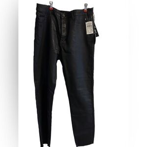 Women’s articles of society black shiny pants - not hemmed ankle Size 32